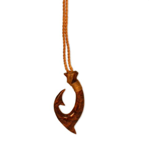 Koa Fish Hook Pendant - Style II
