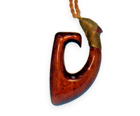 Koa Wood Fish Hook Necklace